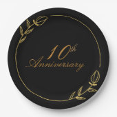 Personalizes Anniversary with Golden Frame Papieren Bordje (Voorkant)