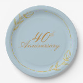 Personalizes Anniversary with Golden Frame Papieren Bordje (Voorkant)