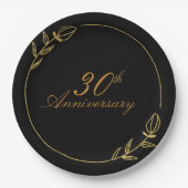 Personalizes Anniversary with Golden Frame Papieren Bordje (Voorkant)
