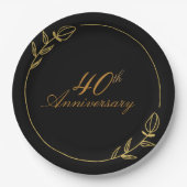 Personalizes Anniversary with Golden Frame Papieren Bordje (Voorkant)
