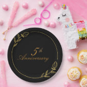 Personalizes Anniversary with Golden Frame Papieren Bordje (Feest)
