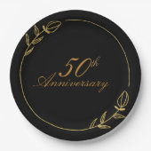 Personalizes Anniversary with Golden Frame Papieren Bordje (Voorkant)