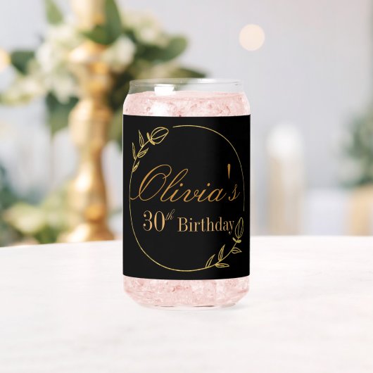 Personalizes Birthday with Golden Frame Blikvorm Glas (Insitu (Huwelijk))
