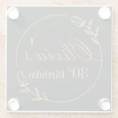 Personalizes Birthday with Golden Frame Glazen Onderzetter (Achterkant)