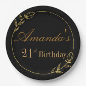 Personalizes Birthday with Golden Frame Papieren Bordje (Voorkant)