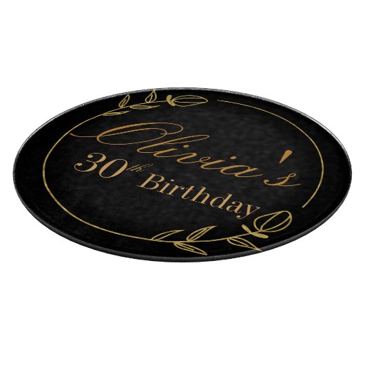 Personalizes Birthday with Golden Frame Snijplank (Hoek)