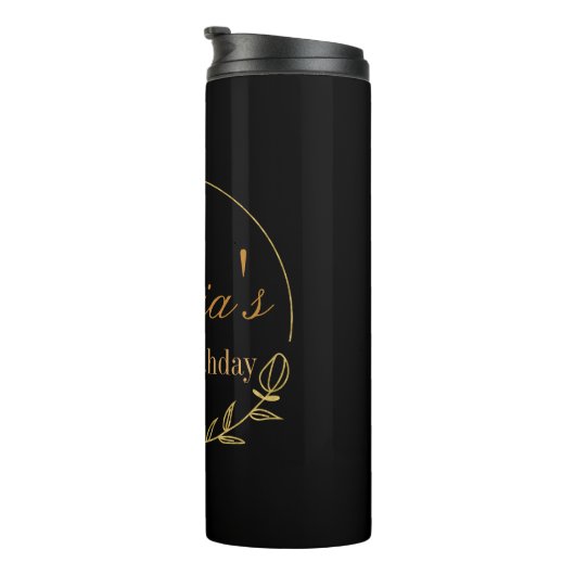 Personalizes Birthday with Golden Frame Thermosbeker (Geroteerd rechts)