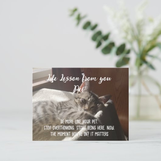 Personalzied Stop Overthinking Life Lesson Card  Feestdagenkaart (Staand voorkant)