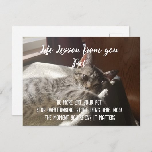 Personalzied Stop Overthinking Life Lesson Card Feestdagenkaart (Voorkant / Achterkant)