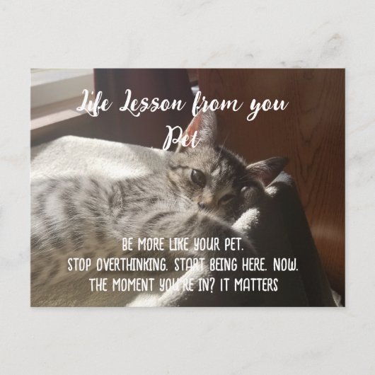 Personalzied Stop Overthinking Life Lesson Card  Feestdagenkaart (Voorkant)