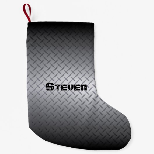 Personazlied Steel Diamondplate Pattern Kleine Kerstsok (Voorkant)