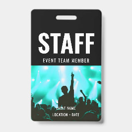 Personeel Aangepaste evenement- of concertnaam Badge