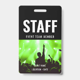 Personeel Aangepaste Evenement of Concertnaam Badge