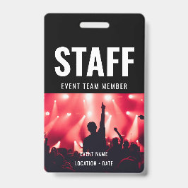 Personeel Aangepaste evenementnaam of concertnaam Badge