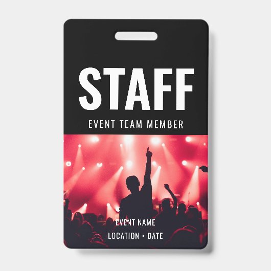 Personeel Aangepaste evenementnaam of concertnaam Badge (Voorzijde)