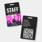 Personeel Aangepaste naam Alle toegangspas Concert Badge (Voor- en achterkant)