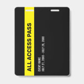 Personeel All Access Pas Backstage ID Badge (Achterkant)