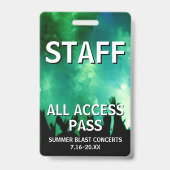 Personeel All Access Pass Concert Evenement Badge (Achterkant)
