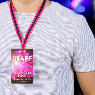 Personeel All Access Pass Concert Evenement Badge