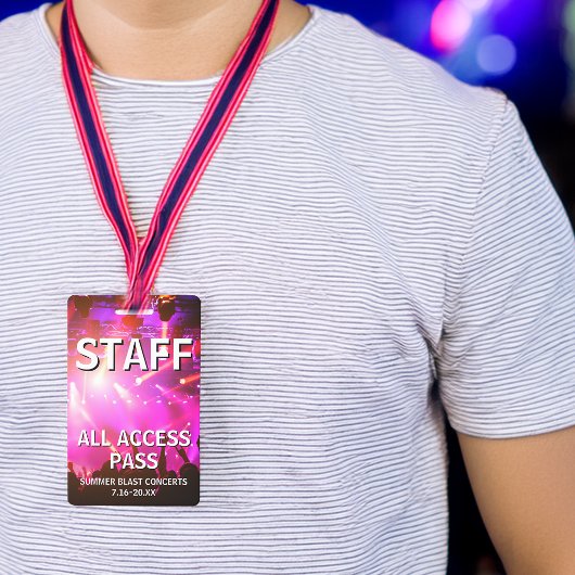 Personeel All Access Pass Concert Evenement Badge