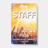 Personeel All Access Pass Concert Evenement Badge (Achterkant)
