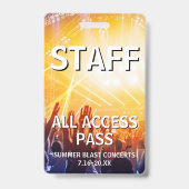 Personeel All Access Pass Concert Evenement Badge (Voorzijde)