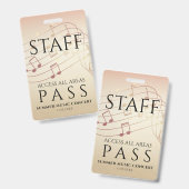 Personeel All Access Pass Muziekfestival Badge (Voor- en achterkant)