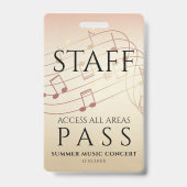 Personeel All Access Pass Muziekfestival Badge (Achterkant)