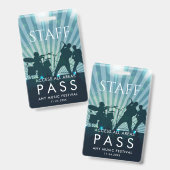 Personeel All Access Pass Muziekfestival Personeel Badge (Voor- en achterkant)