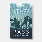 Personeel All Access Pass Muziekfestival Personeel Badge (Achterkant)