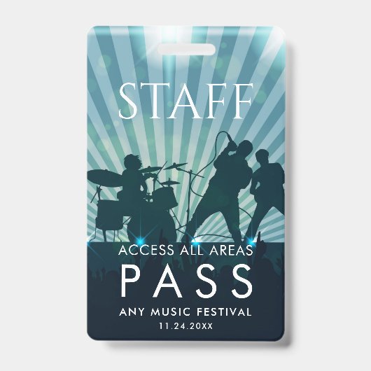 Personeel All Access Pass Muziekfestival Personeel Badge (Voorzijde)