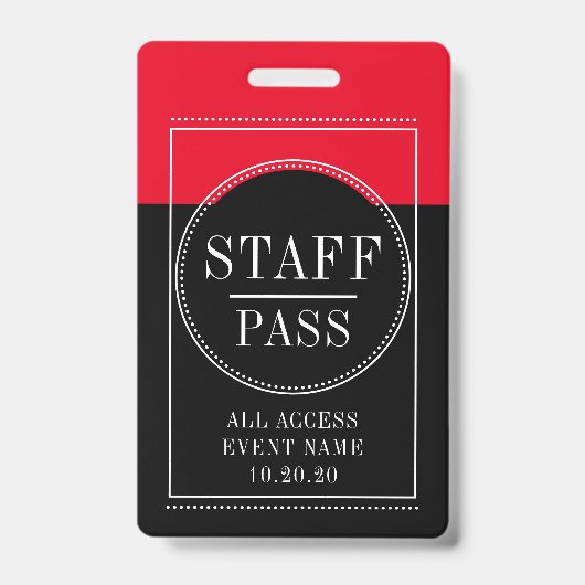 Personeel Alle Access Event Red Black Badge (Voorkant)
