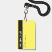 Personeel Backstage Pass Yellow ID Badge (Achterkant met lanyard)