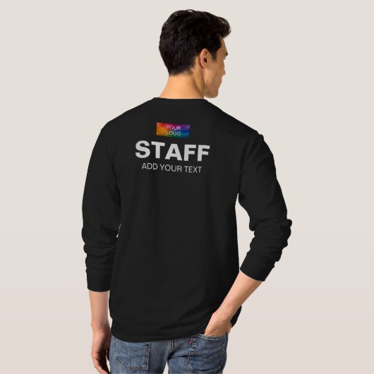 Personeel bedrijf Logo tekst Mannen lange hoes T-shirt (Achterkant volledig)