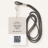 Personeel Bedrijf Medewerker ID Zandfoto Badge (Achterkant met draagriem)