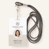 Personeel Bedrijf Medewerker ID Zandfoto Badge (Voorkant met draagriem)