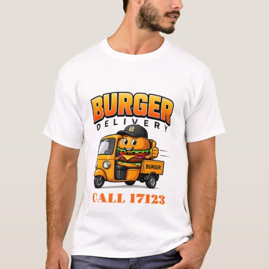 🍔 Personeel Burger Restaurant Bezorgteam 🍔 T-shirt (Voorkant)