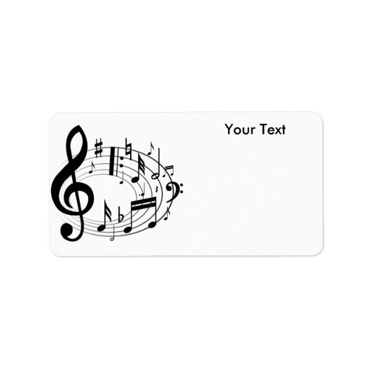 Personeel, Clef en Ledger Music Scale Notes Etiket (Voorkant)