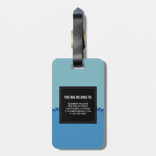 Personeel cruiseschepen bagagelabel (Achterkant verticaal)