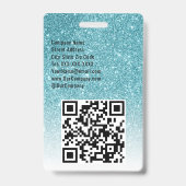 Personeel Custom Event of Concert Blue Glitter Badge (Achterkant)