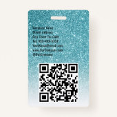 Personeel Custom Event of Concert Blue Glitter Badge (Achterkant)