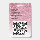 Personeel Custom Event of Concert Pink Glitter Badge (Achterkant)