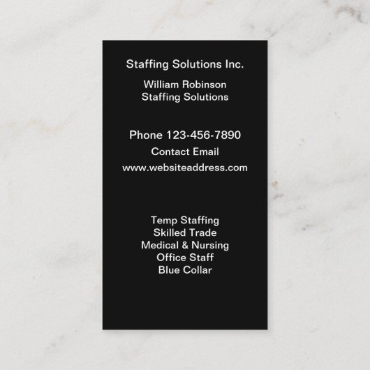 Personeel en Human Resources thema Visitekaartje (Achterkant)