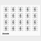 Personeel en Treble Clef Vierkante Sticker (Vel)