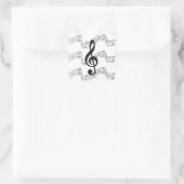 Personeel en Treble Clef Vierkante Sticker (Tas)
