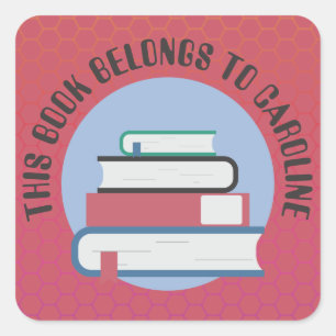 PERSONEEL EX-LIBRIS, BOEKEN, OPGEHOOPTE BOEKEN, ST VIERKANTE STICKER