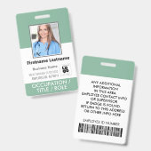 Personeel Foto ID Barcode Logo Arsenic Groene Naam Badge (Voor- en achterkant)