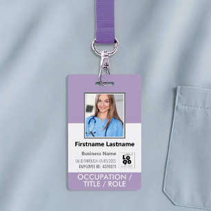 Personeel Foto ID Kaart Barcode Logo Lila Paarse N Badge