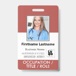 Personeel Foto ID-kaart Barcode Logo Rectory Red N Badge