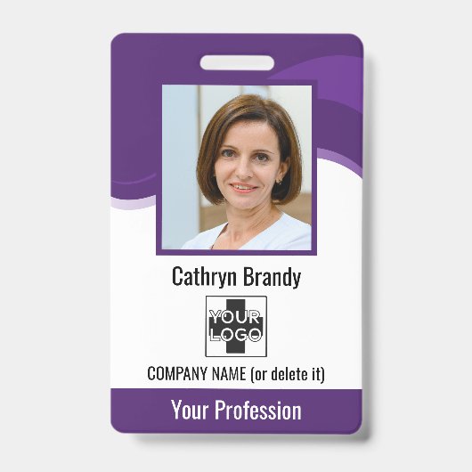 Personeel, foto, streepjescode en Logo Badge (Voorzijde)